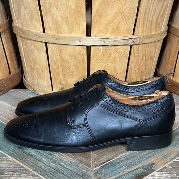 Clarks Kalden Edge Brogue Black Leather Derby Oxfords Shoes Mens Size 9 main image 5